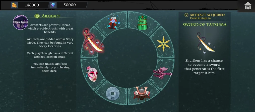 Ninja Arashi 2 Mod Apk All Artifacts Unlocked